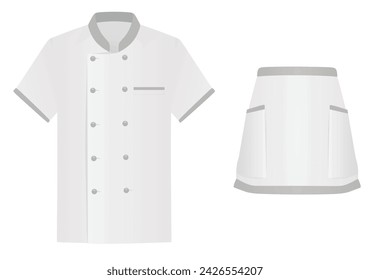 White chef uniform. vector illustration