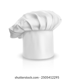 A white chef's hat on a white background. Vector illustration.