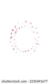 White Cherry Petal Vector White Background. Color Floral Sakura Petal Design. Peach Petal Spring Congratulation. Japan Flower Petal Backdrop.