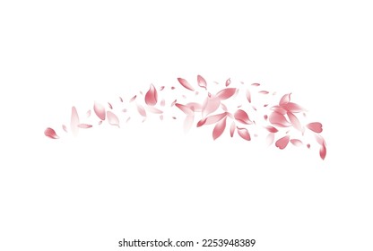 White Cherry Petal Vector White Background. Transparent Romance Flower Petal Pattern. Lotus Petal Modern Cover. Free Peach Petal Product.