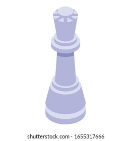White chess bishop icon. Isometric of white chess bishop vector icon for web design isolated on white background