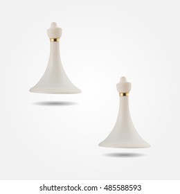 White chess figure pawn low and high resolution triangle mesh realistic vector eps10
