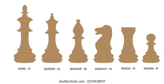 White chess figure silhouette in flat style on white background