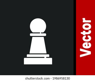 Icono del Ajedrez Blanco aislado en fondo negro. Estrategia empresarial. Juego, gestión, finanzas.  Vector
