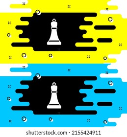 White Chess icon isolated on black background. Business strategy. Game, management, finance.  Vector