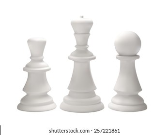White Chess for idea concept, Vector object
