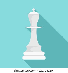 White chess king icon. Flat illustration of white chess king vector icon for web design