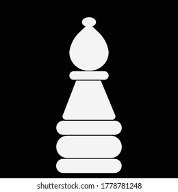 A white chess minister with a black background