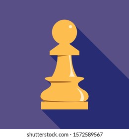 White chess pawn icon. Flat illustration of white chess pawn vector icon for web design