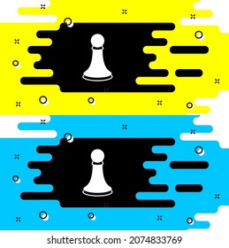 White Chess pawn icon isolated on black background.  Vector