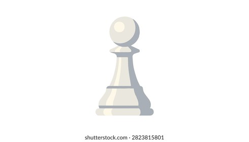 white chess pawn piece with curved shapes isolated on light background perfect for game strategy and abstract concepts