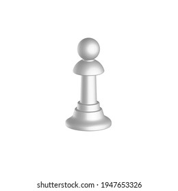 white chess pawn realistic vector isolated on white