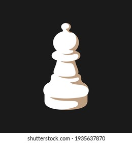 White chess pawn vector illustration