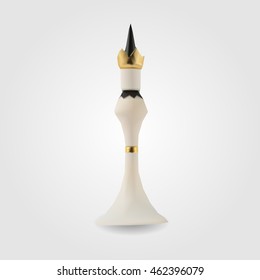 White chess piece king low and high resolution triangle mesh realistic vector eps10