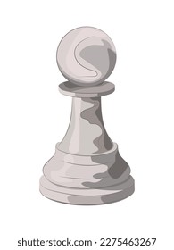 White chess piece pawn on a white background.