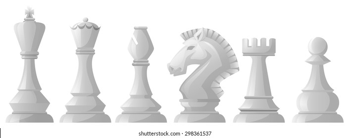 White chess pieces in classic design