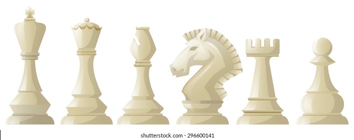 White chess pieces in a row illustration