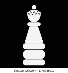 A white chess queen with a black background