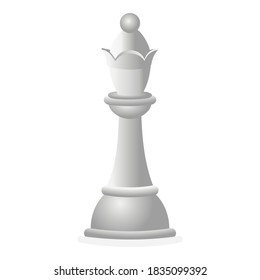 White chess queen icon. Cartoon of white chess queen vector icon for web design isolated on white background