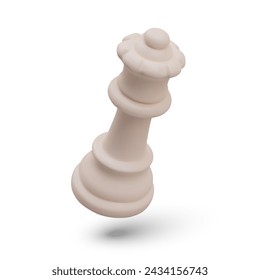 White chess queen leaning forward. Attack, checkmate, maneuver