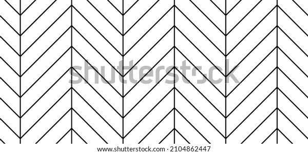 White chevron\
herringbone parquet floor seamless pattern with diagonal panels.\
Vector wooden or brick wall texture. Modern interior background.\
Outline monochrome\
wallpaper.