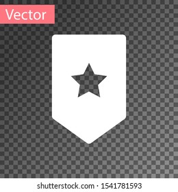 White Chevron icon isolated on transparent background. Military badge sign.  Vector Illustration