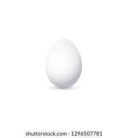 White chicken egg isolated on white background. Vector illustration.