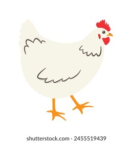 white chicken icon - vector illustration