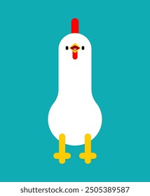 White Chicken isolated. Chicken White Hen