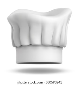 White chief cook hat isolated on white background. Vector illustration.