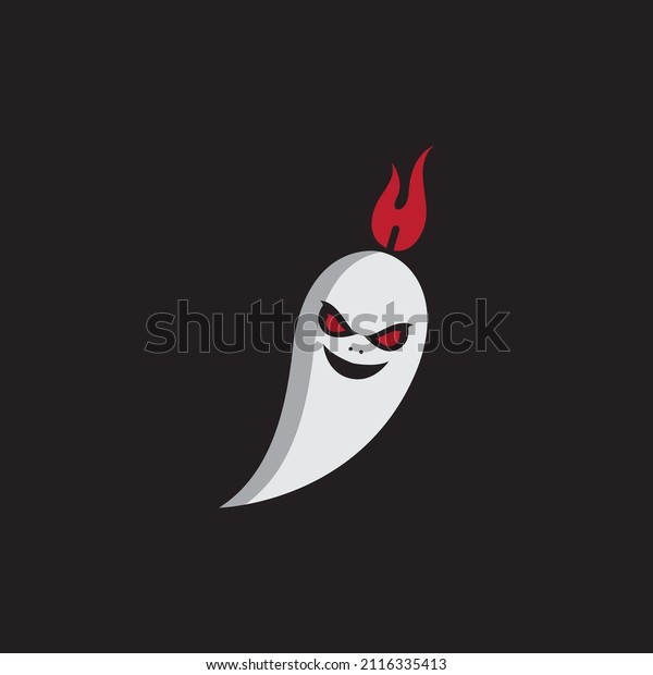 white chili ghost cartoon logo design,\
vector graphic symbol icon sign\
illustration