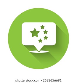 White China flag icon isolated with long shadow. Green circle button. Vector