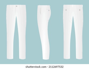 White Chino Pants. Vector Illustration