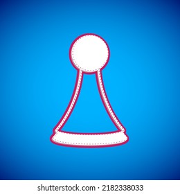 White Chip for board game icon isolated on blue background.  Vector