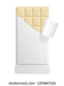 White chocolate bar in a blank wrapper