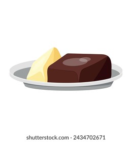 white chocolate bar and brown chocolate bar, vector illustration on white background