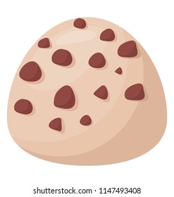 
A white chocolate bar with chocolate chips topping
