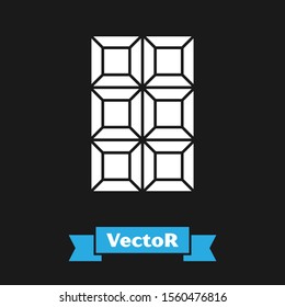 White Chocolate bar icon isolated on black background.  Vector Illustration