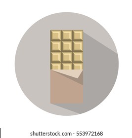 White chocolate bar icon. Minimal flat style. Sweet illustration. Isolated on a background. Vector.