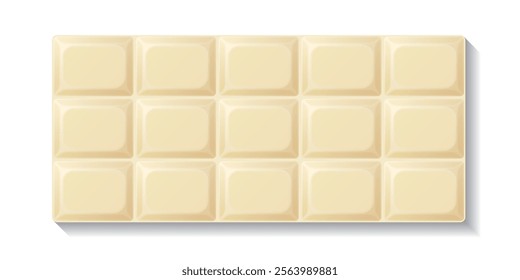 White chocolate bar rectangle shape isolated graphic illustration.