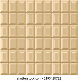 White Chocolate Bar Seamless Background Pattern. Vector