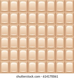 White chocolate bar seamless pattern. Sweet dessert background.