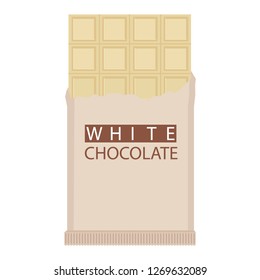 White chocolate bar. Vector illustration isolated on white background. 