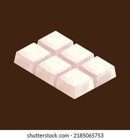 White chocolate bar watercolor vector design great for cards, banners, headers, party posters or decorate your artwork.