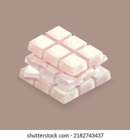 Barras de chocolate blanco de color de agua diseño vectorial genial para tarjetas, banners, cabeceras, afiches de fiesta o decorar tu obra de arte.