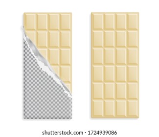 White Chocolate Bars In Wrapper And Without Set