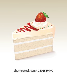 White chocolate cake with strawberry