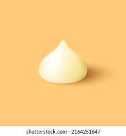 White chocolate chip cartoon vector. White chocolate chip on yellow background.