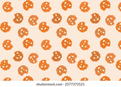 white chocolate chip cookies, seamless pattern, wallpaper