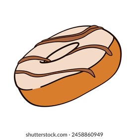 white chocolate donut color vector illustration